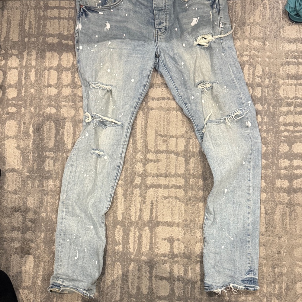 Light Blue Distressed Men's Jeans